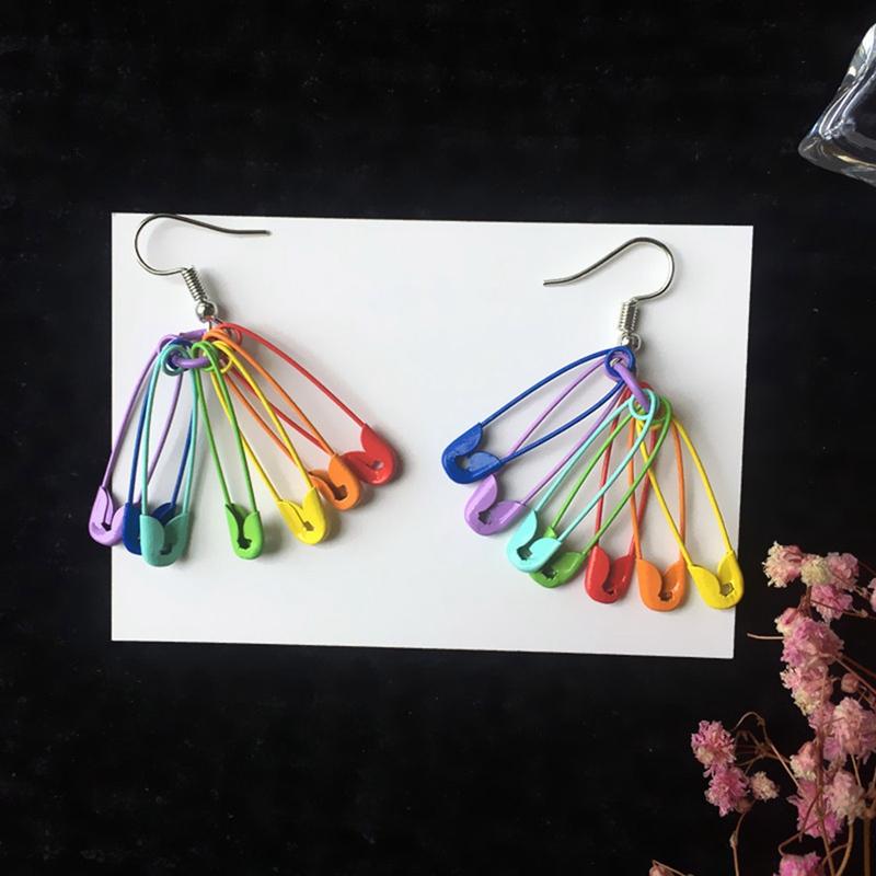Fashion Rainbow Color Cool Pins Long Tassel Drop Earrings for Women Girls Creative Exaggerated Dangle Earrings Decorations 2020, Silver
Fashion Rainbow Color Cool Pins Long Tassel Drop Earrings for Women Girls Creative Exaggerated Dangle Earrings Decorations 2020, Silver