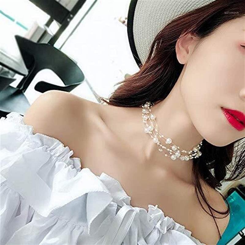 trendy elegant statement necklace charm simulated pearl bead choker necklace for women collar female new1, Golden;silver
trendy elegant statement necklace charm simulated pearl bead choker necklace for women collar female new1, Golden;silver