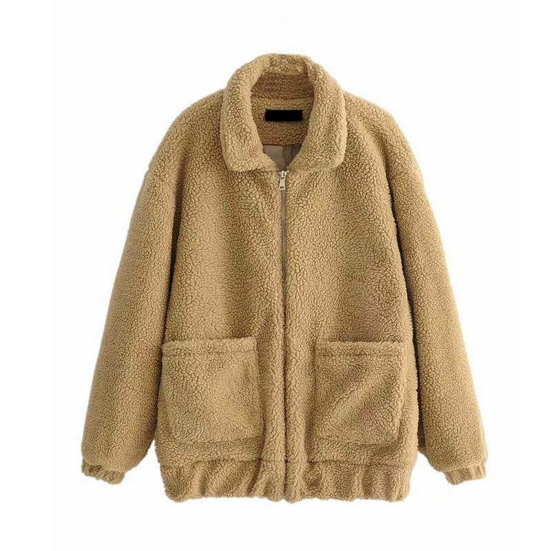 Womens Casual Khaki Coat Ladies Zipper Outwear Jacket Loose Lamb Wool Street Style Overcoat Autumn Winter
Womens Casual Khaki Coat Ladies Zipper Outwear Jacket Loose Lamb Wool Street Style Overcoat Autumn Winter