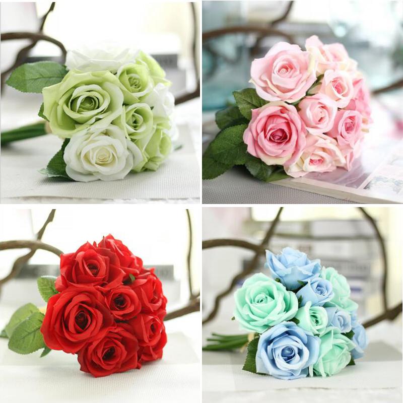 12colors 9 Heads Silk Rose Artificial Flower Wedding Bridal Bouquet Silk Rose Flowers for Home Wedding Party Decoration
12colors 9 Heads Silk Rose Artificial Flower Wedding Bridal Bouquet Silk Rose Flowers for Home Wedding Party Decoration