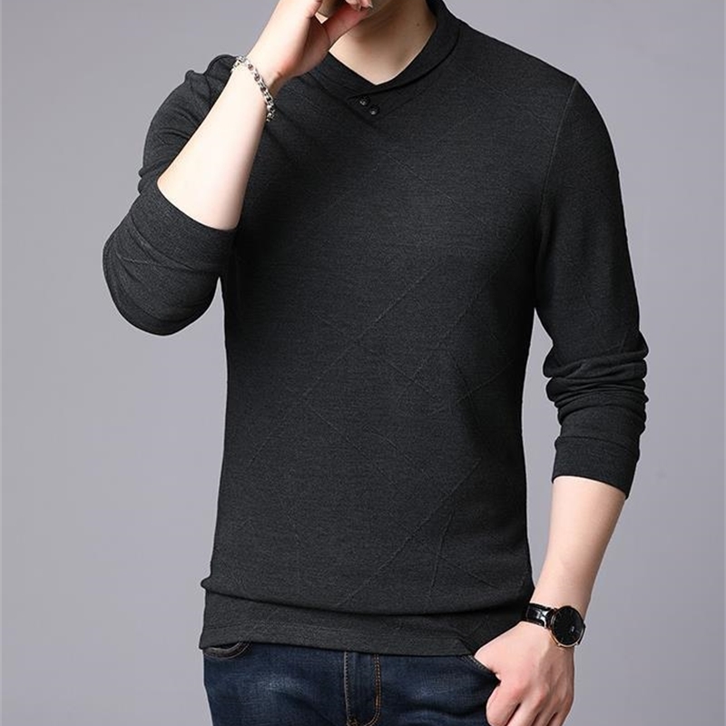 men's autumn winter thick half-high collar Knitted sweater men trend slim warm long sleeve Sweaters 1088 201118