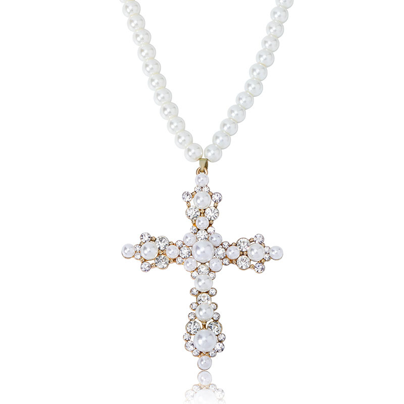 Cross Necklaces For Women Luxury Bling Zircon White Pearl Necklaces Fashion Elegant Hip Hop Pendant Necklaces
Cross Necklaces For Women Luxury Bling Zircon White Pearl Necklaces Fashion Elegant Hip Hop Pendant Necklaces