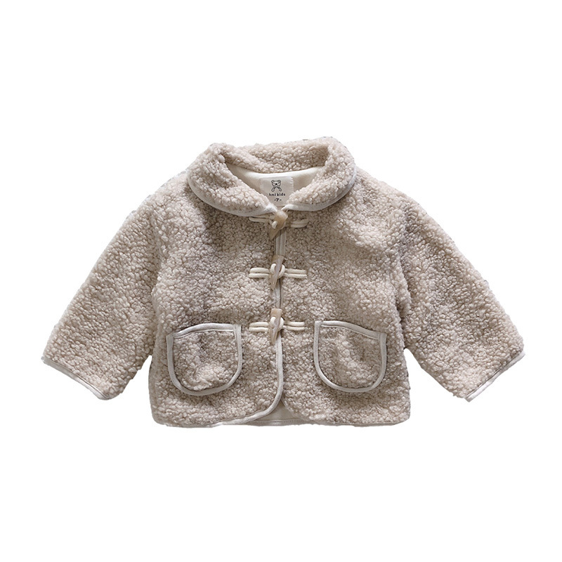 MILANCEl Winter Girls Coat Lamb Wool Kids Outwear Claw Botton Jacket for Girl Sweet ColorBaby Cardigan LJ201125