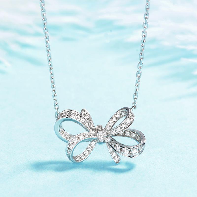 Huitan Silver Color Bowknot Pendent Women Necklace Adjustable Chain Micro Paved Stones Romantic Anniversary Gift for Girl Wife1
Huitan Silver Color Bowknot Pendent Women Necklace Adjustable Chain Micro Paved Stones Romantic Anniversary Gift for Girl Wife1