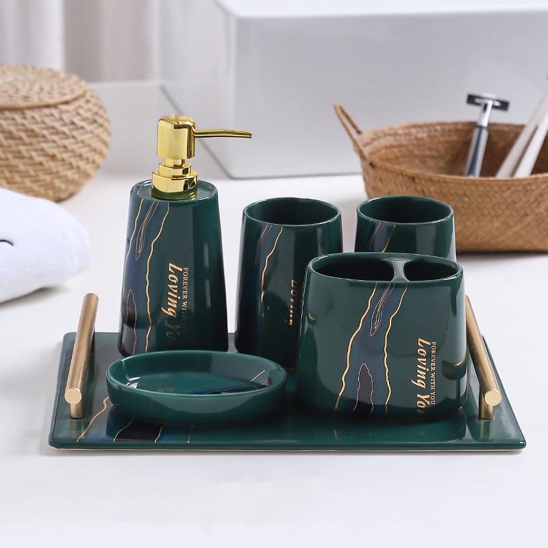 Creative Ceramic Five-piece Bathroom Set Wash Set Mouthwash Cup Brushing Cup Ceramic Tray Household Bathroom Decoration Supplies
Creative Ceramic Five-piece Bathroom Set Wash Set Mouthwash Cup Brushing Cup Ceramic Tray Household Bathroom Decoration Supplies