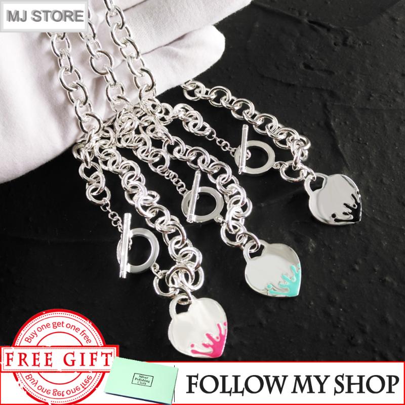 925 Sterling Silver Necklace For Women Splash Water Drop Enamel Heart-shaped Pendant Charm Chains Necklaces Jewelry
925 Sterling Silver Necklace For Women Splash Water Drop Enamel Heart-shaped Pendant Charm Chains Necklaces Jewelry