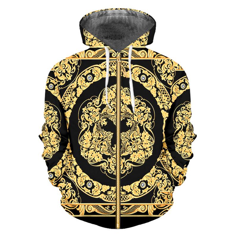 IFPD EU/US Size Baroque Court Style Zipper Hoodies 3d Print Crown Golden Flower Luxury Sweatshirts Men Women Plus Size Pullover
IFPD EU/US Size Baroque Court Style Zipper Hoodies 3d Print Crown Golden Flower Luxury Sweatshirts Men Women Plus Size Pullover