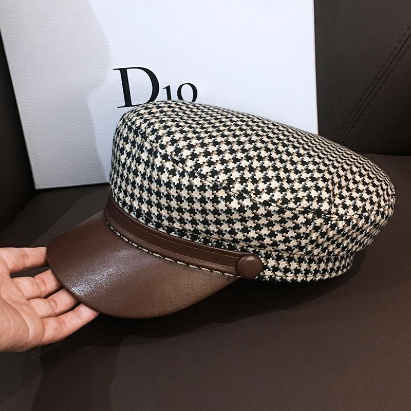 Octagonal Cap for Women Plaid Leather Visors Newsboy Cap New Vintage Autumn Winter Berets Ladies Hat, Black
Octagonal Cap for Women Plaid Leather Visors Newsboy Cap New Vintage Autumn Winter Berets Ladies Hat, Black