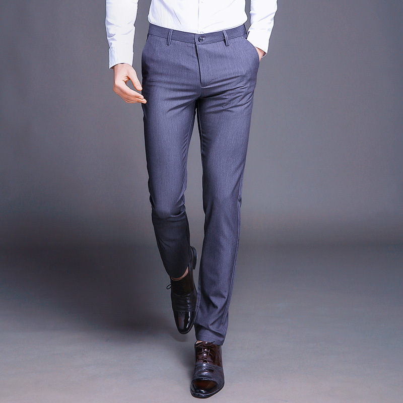 New Fashion High Quality Cotton Men Suit Pants Straight Spring Autumn Long Male Classic Business Casual Trousers Full Length 201124