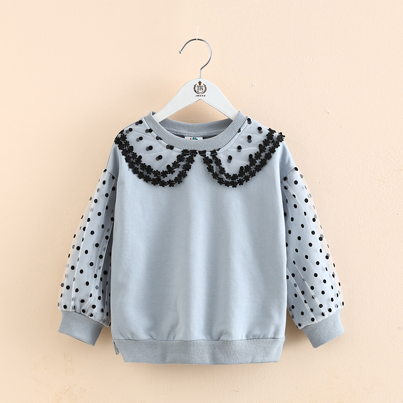 Spring Autumn Fashion 2 3 4 6 7 8 9 10 11 12 Years Children Outwear Cotton Lace Patchwork Sweatshirts For Kids Baby Girls 220309