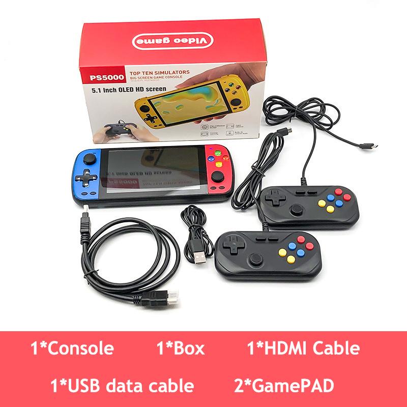 IPS 5.1 Inch PS5000 Double Handheld Game Player Arcade 128 Bit Retro Game Console 64G 6000+ Games Gaming Consoles With Gamepads
IPS 5.1 Inch PS5000 Double Handheld Game Player Arcade 128 Bit Retro Game Console 64G 6000+ Games Gaming Consoles With Gamepads