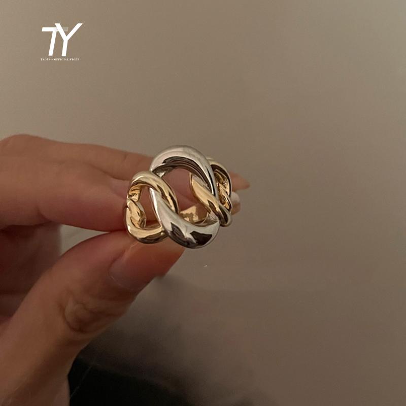 Cluster Rings Design Sense French Romantic Color Contrast Oval Opening For Woman 2021 Simple Korean Jewelry Party Girl's Fashion, Golden;silver
Cluster Rings Design Sense French Romantic Color Contrast Oval Opening For Woman 2021 Simple Korean Jewelry Party Girl's Fashion, Golden;silver