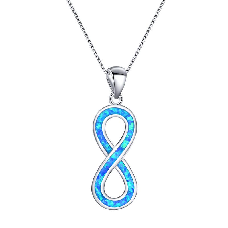 Cute Boho Female Big Infinity Pendants Necklaces White Blue Fire Opal Necklace Silver Color Wedding Necklaces For Women
Cute Boho Female Big Infinity Pendants Necklaces White Blue Fire Opal Necklace Silver Color Wedding Necklaces For Women