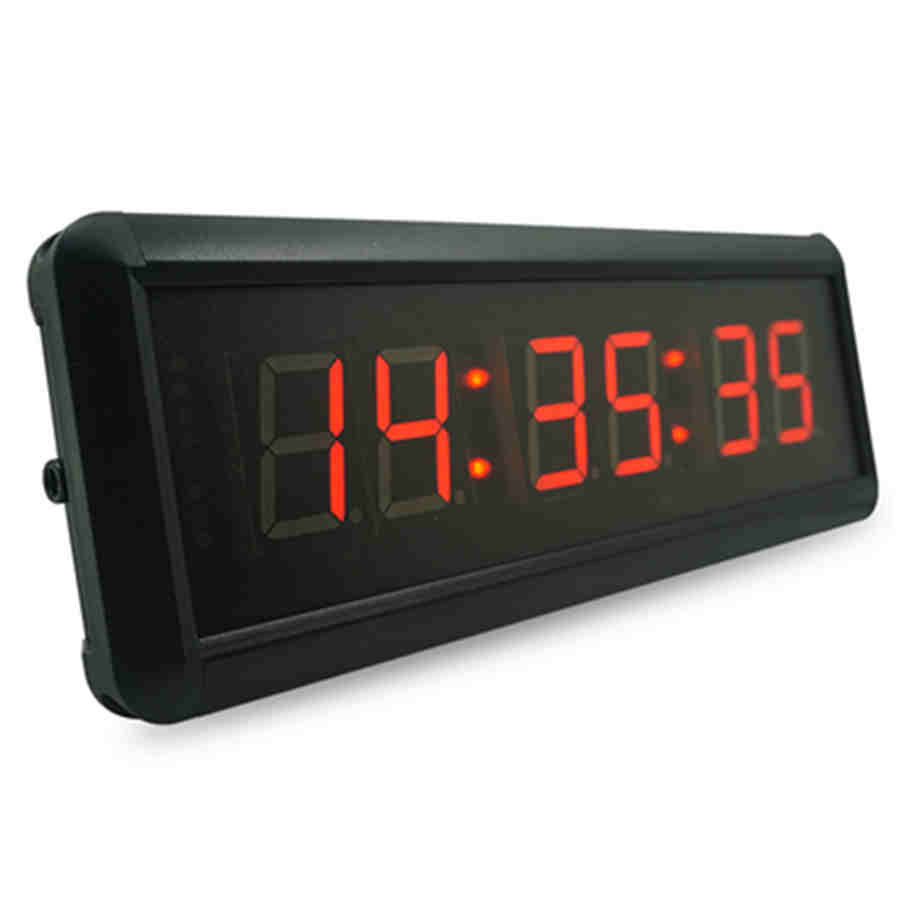 15 inch led Digital Countdown Wall Clock Large Stopwatch with Remote and Switch Button for Obstacle RacingTimerRed 29x10cm