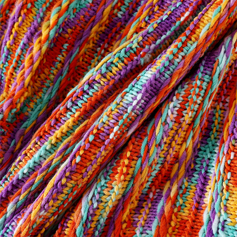 Rainbow Sweater Cardigans Casual Chic Colorful Women Cardigans Long Sleeve Boho Vintage Knitted Sweaters Autumn Winter 201030wtt