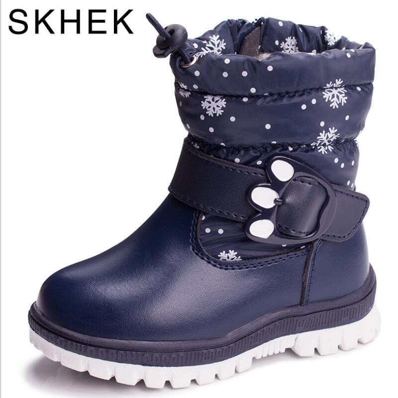 Children 's Boots For Girls more than Boys wool styles Boots waterproof Girls boot sport shoes fur lining kids shoes sell at LJ200911