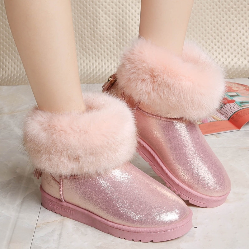 Classic Hot Women Boots Winter Warm Fur Snow Boots Platform Waterproof Tassel Thick Bottom Women Shoes Pink Ankle Boots Leather Y200114, Black
Classic Hot Women Boots Winter Warm Fur Snow Boots Platform Waterproof Tassel Thick Bottom Women Shoes Pink Ankle Boots Leather Y200114, Black