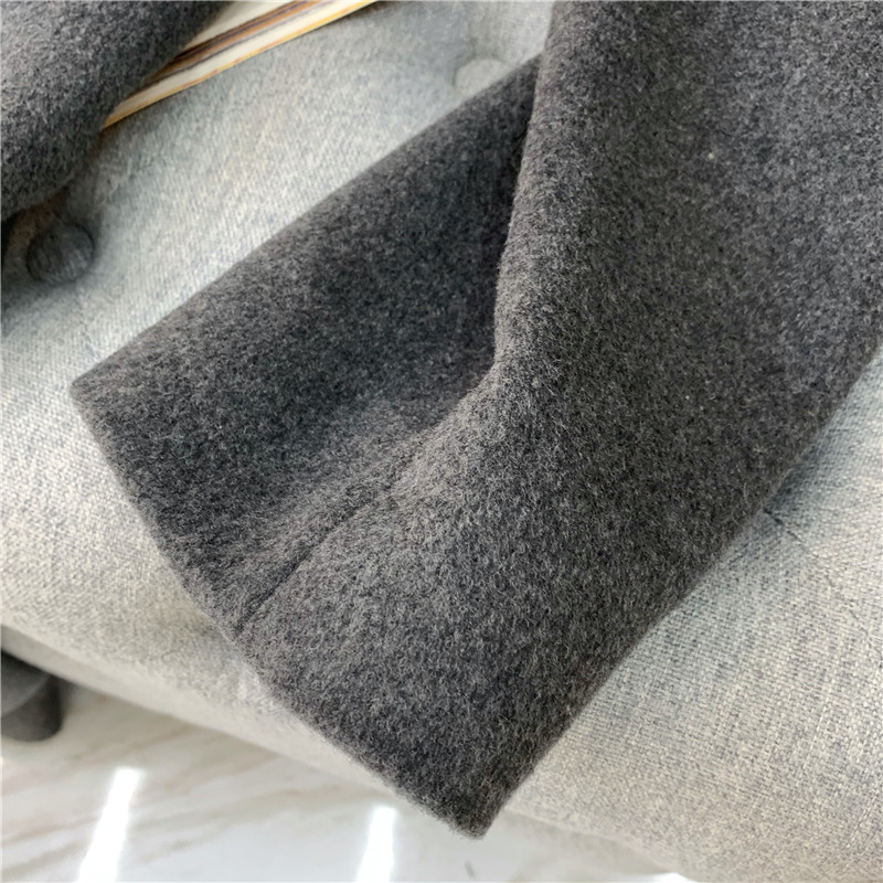 Women Trench Autumn /Winter Classic Woolen Coat Nordic Double Breasted Gray Wool & Blends Long Womens Long Coat 201216