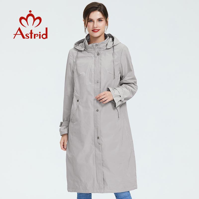 Astrid women trench coat big size spring fashion long windbreaker solid color Windproof temperament women coat AS-6325 201028