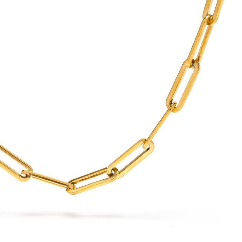 Fashion Paperclip Link Chain Women Necklace Stainless Steel Gold Color Chain Necklace For Women Men Jewelry Gift 220315