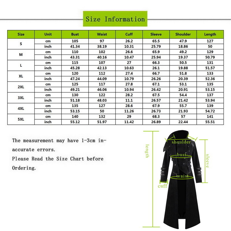 Men Cosplay Costume Party Vintage Royal Style Trench Coats Retro Gothic Steampunk Long Coats Gentlemen Costume 201128