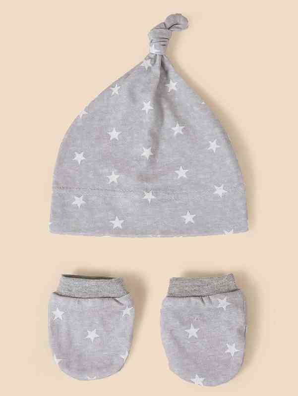Baby Star Pattern Hat & 1pair Gloves SHE