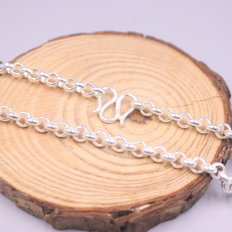 Chains Real 999 Fine Silver Necklace 5.0mm Rolo Link Chain 31.5inch 80cm Stamped S999 Classic Design
Chains Real 999 Fine Silver Necklace 5.0mm Rolo Link Chain 31.5inch 80cm Stamped S999 Classic Design