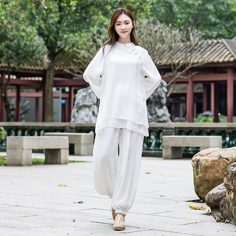 Women Yoga Tai Chi Kungfu Meditation Uniforms Cotton Loose Outfits Jogging Casual Fitness Workout Set Sportswear Sweatshirt+pant, White
Women Yoga Tai Chi Kungfu Meditation Uniforms Cotton Loose Outfits Jogging Casual Fitness Workout Set Sportswear Sweatshirt+pant, White