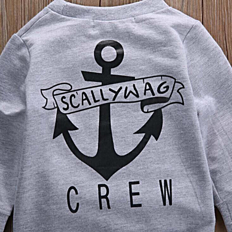 2020 Kid Baby Boys Clothes Long Sleeve Cotton Grey Crew Sweater+Khaki Trousers Trending Clothing Sets for Kids Boy - LJ201202