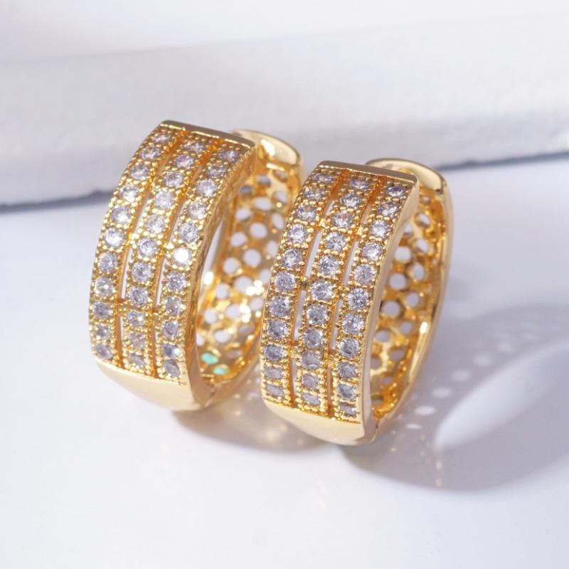 Statement Earrings CZ Crystal Gold Hoop Earrings for Women Wedding 2020 New