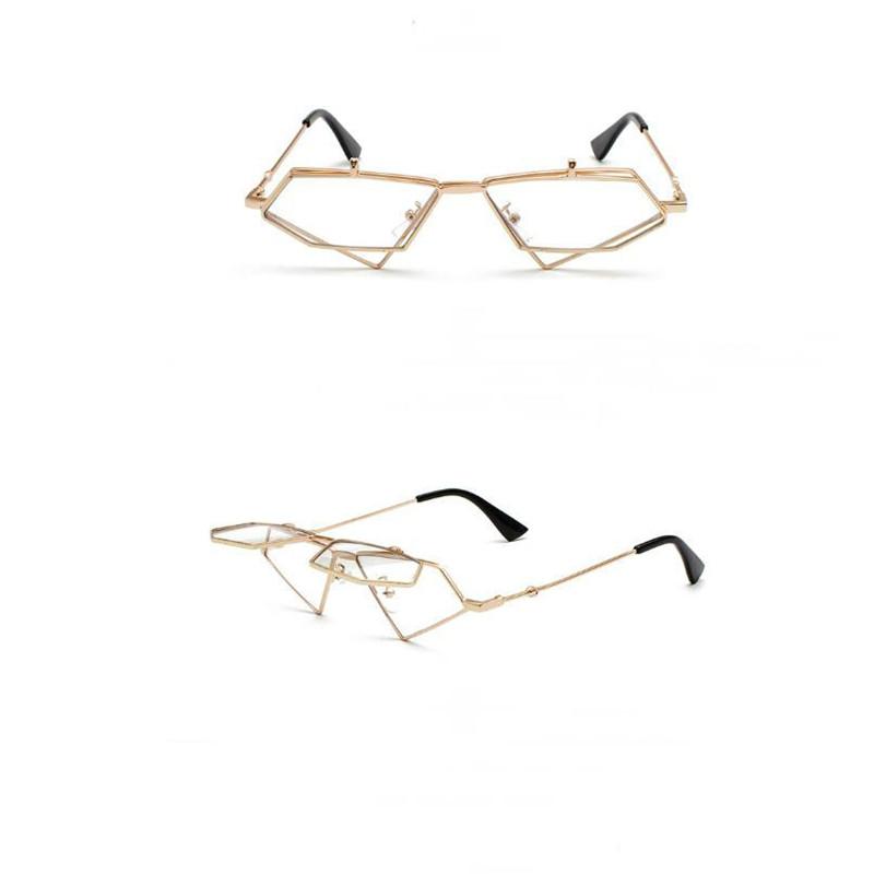 Sunglasses Zowensyh Fashion Ins Flip Sun Rack Ladies Hip Hop Retro Steam Punk Makes Fun Triangular Hollowedout Glasses