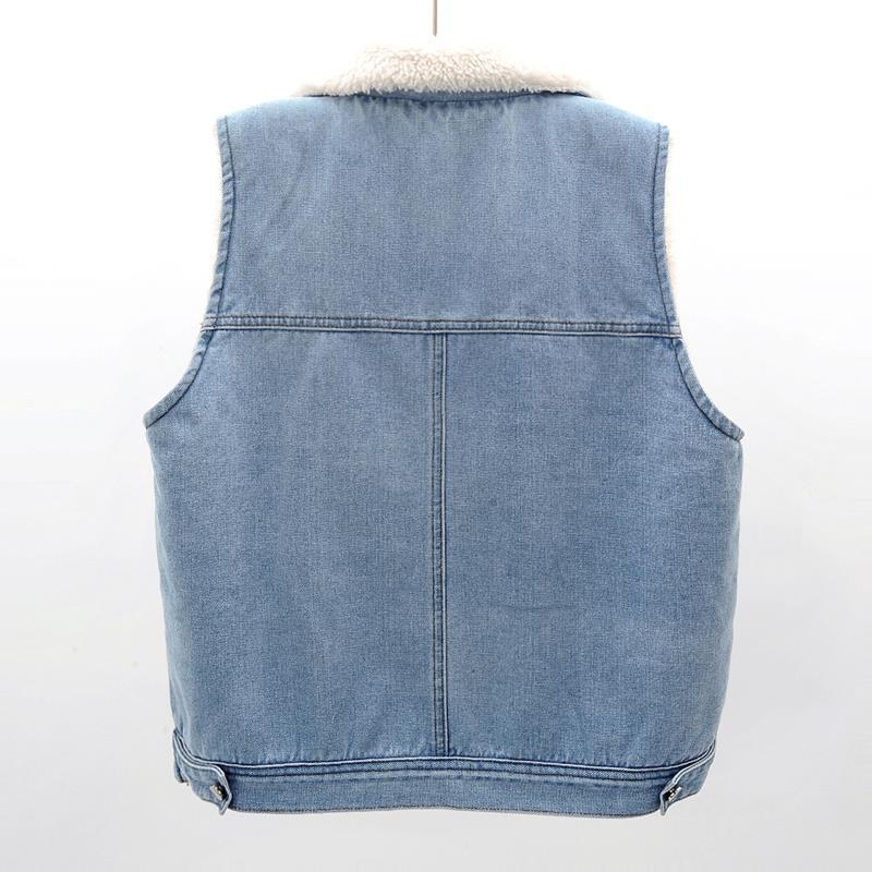 2021 New Fall female big pocket sleeveless lamb hair denim jacket hot thick fashion vest loose ladies tops y176 2PUT, Qianlanse
2021 New Fall female big pocket sleeveless lamb hair denim jacket hot thick fashion vest loose ladies tops y176 2PUT, Qianlanse