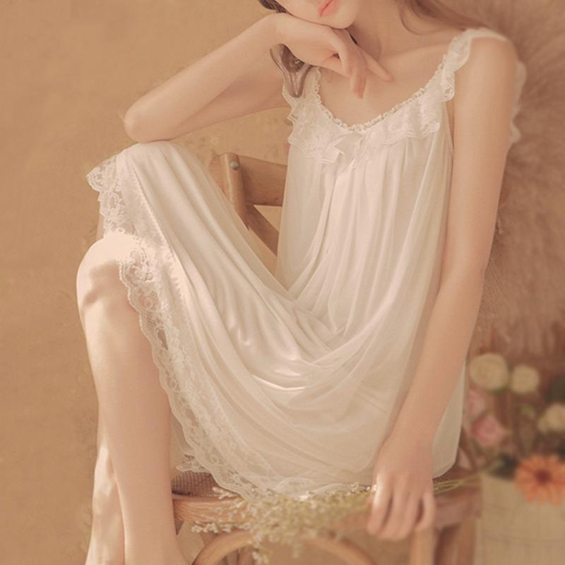 Women Lady Girl Solid Color White Pink Lace Elegant Nightgowns Princess Nightdress Sleepwear Lolita Summer Sleeveless Sexy Dress
Women Lady Girl Solid Color White Pink Lace Elegant Nightgowns Princess Nightdress Sleepwear Lolita Summer Sleeveless Sexy Dress