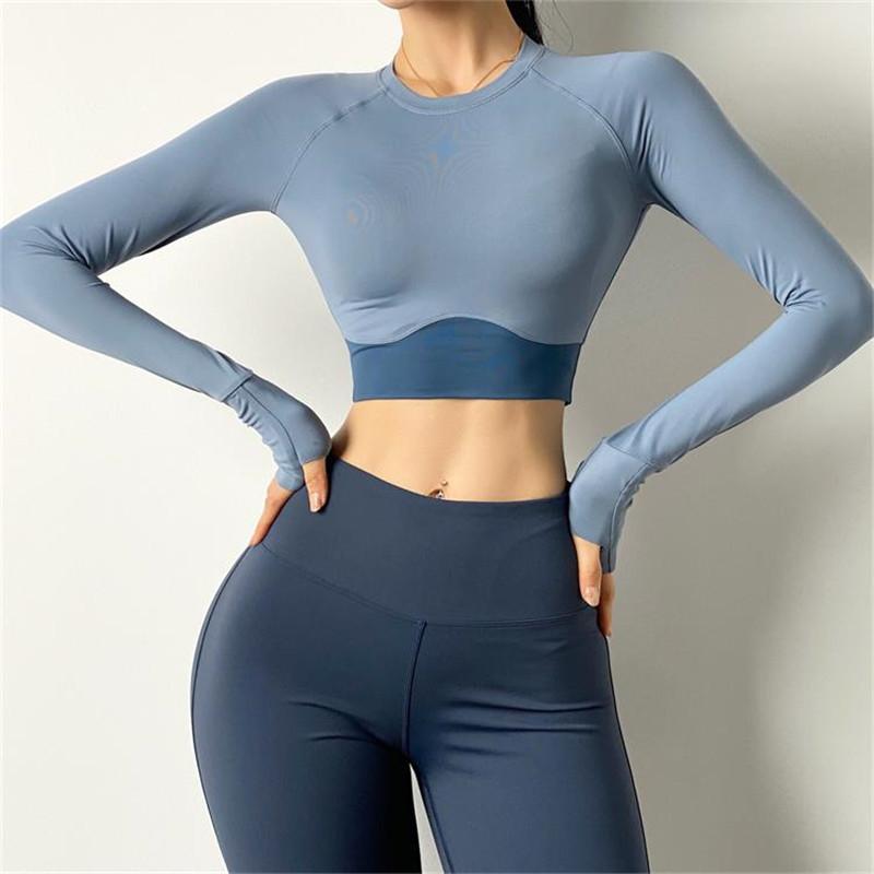 Women Crop Top Quick-Drying Tight Long-Sleeve Yoga T-shirt Running Training Fitness Clothing, Blue
Women Crop Top Quick-Drying Tight Long-Sleeve Yoga T-shirt Running Training Fitness Clothing, Blue