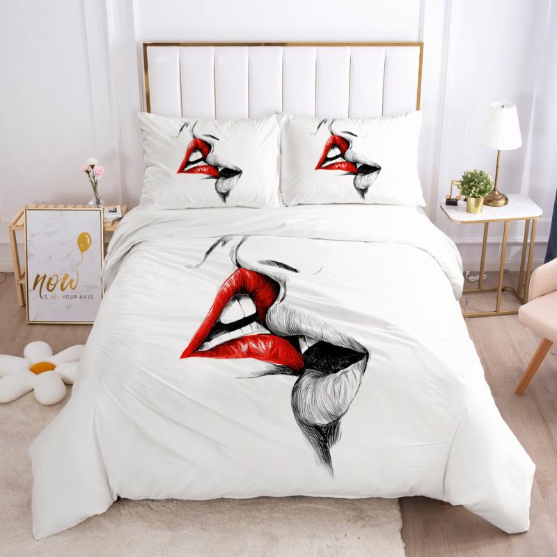 Sexy Lips Kiss Me Duvet Cover Sets 100% Cotton Home Hotel Wendding Bedding Set Couples Lovers Art Kiss Pattern Bedclothes Cover, As picture
Sexy Lips Kiss Me Duvet Cover Sets 100% Cotton Home Hotel Wendding Bedding Set Couples Lovers Art Kiss Pattern Bedclothes Cover, As picture