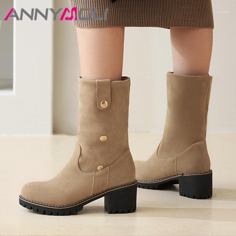 ANNYMOLI Ankle Boots Woman High Heel Boots Chunky Heel Short Button Round Toe Female Shoes Autumn Winter Beige Big Size 431, Black
ANNYMOLI Ankle Boots Woman High Heel Boots Chunky Heel Short Button Round Toe Female Shoes Autumn Winter Beige Big Size 431, Black
