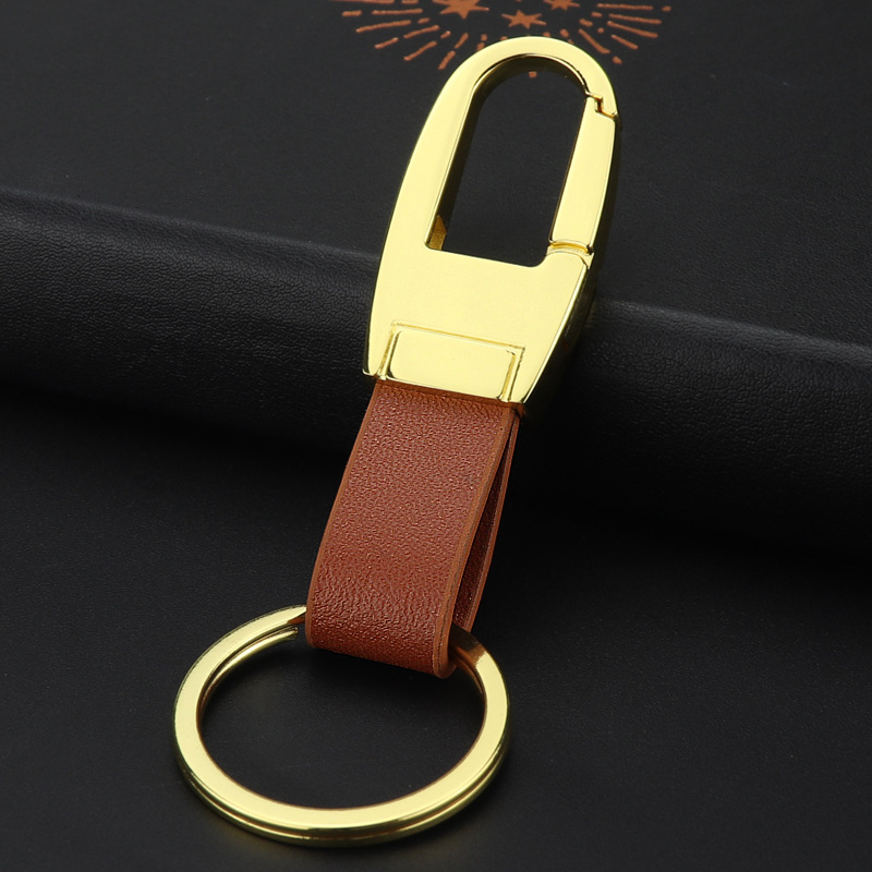Simple Classic Design High Quality Genuine Leather Keychain Key Car Keychains for Men Gift