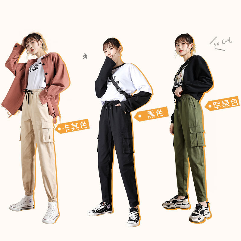 Harajuku Sweatpants Black Womens Joggers Work Cargo Pants Women Streetwear High Waist Punk Plus Size Trousers Sweat Pants 3xl 201111