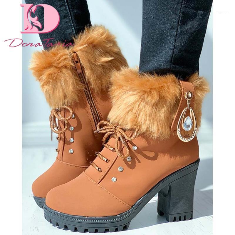 DoraTasia New Fashion Ladies Platform Ankle Boots Thick High Heels Zip Crystal Plush Boots Women Winter Warm Fur Shoes Woman1, Black
DoraTasia New Fashion Ladies Platform Ankle Boots Thick High Heels Zip Crystal Plush Boots Women Winter Warm Fur Shoes Woman1, Black