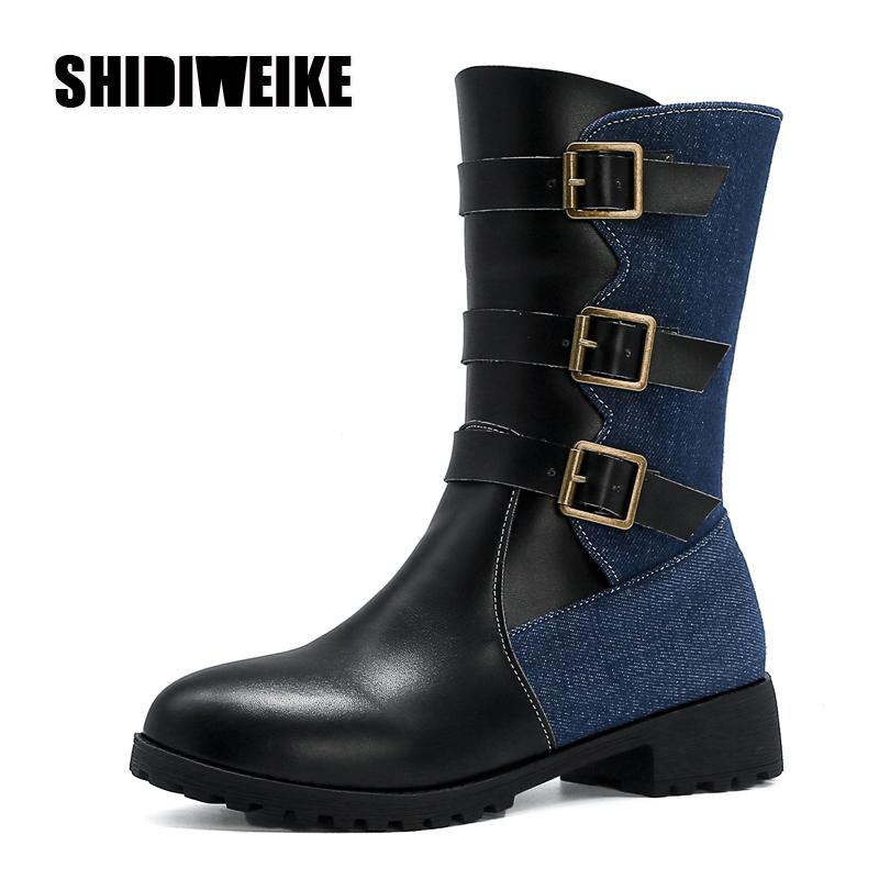 Chunky Heels Colorful Stitching Boots PU Leather Shoes Woman Round Toe 3 Metal Buckle Horse Riding Boots Winter va106, Red
Chunky Heels Colorful Stitching Boots PU Leather Shoes Woman Round Toe 3 Metal Buckle Horse Riding Boots Winter va106, Red