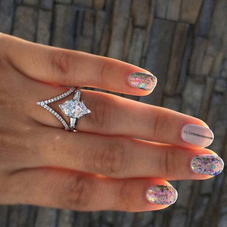 Sterg Sier Rose Gold Filled White Topaz CZ Round Cut Women's Wedding Engagement Band Ring