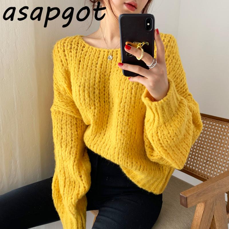 Korean Chic Candy Color Wild Round Neck Loose Casual Pullovers Lantern Sleeve Sweaters Women Pull Femme Sweet New Knit Shirts, White
Korean Chic Candy Color Wild Round Neck Loose Casual Pullovers Lantern Sleeve Sweaters Women Pull Femme Sweet New Knit Shirts, White