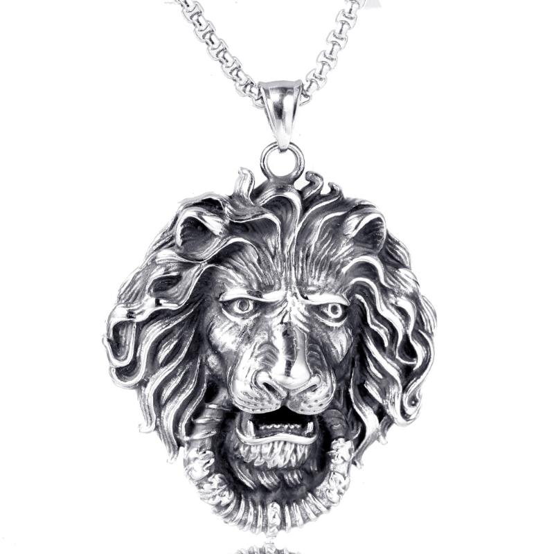 Stainless Steel Animal Lion Men Punk Rock Vintage Pendant Necklace King of the Forest Lion Necklaces Jewellery Gift For Him
Stainless Steel Animal Lion Men Punk Rock Vintage Pendant Necklace King of the Forest Lion Necklaces Jewellery Gift For Him