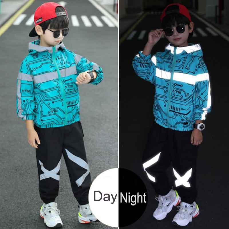Children Reflective Tracksuits Spring Autumn Boys Printed Casual Clothes Suits School Girls Hip-hop Jacket+pants 2pcs Sportswear, Blue
Children Reflective Tracksuits Spring Autumn Boys Printed Casual Clothes Suits School Girls Hip-hop Jacket+pants 2pcs Sportswear, Blue