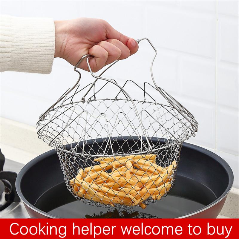 Stainless steel fried large noodles kitchen fries tools vegetable drain basket household leak-proof net spoon folding filter
Stainless steel fried large noodles kitchen fries tools vegetable drain basket household leak-proof net spoon folding filter