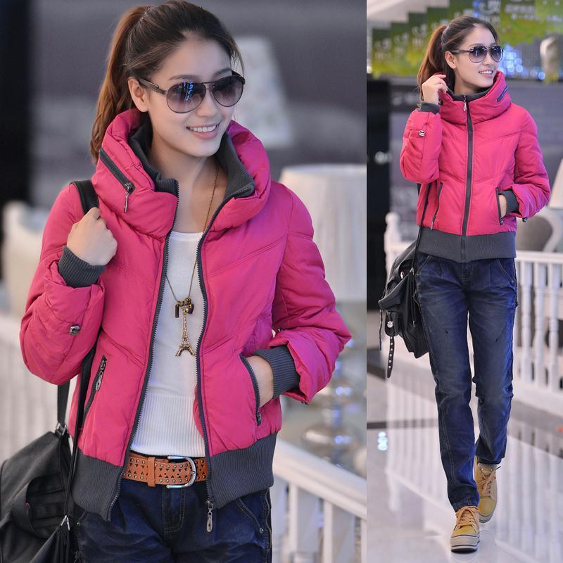 Women Cotton Padded Winter Coat Female Short Jacket Korean New Spring 2015 Zipper Stitching Parkas Mujer Invierno 201019