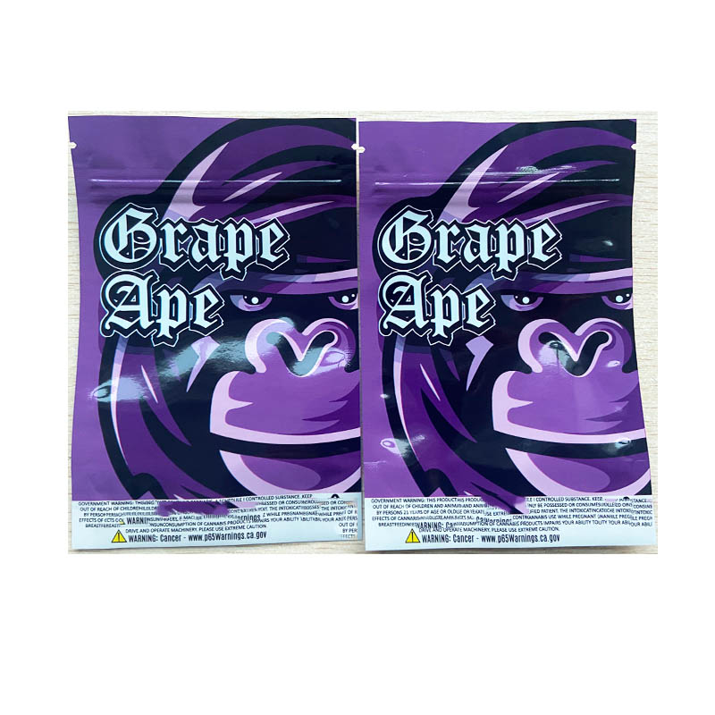 Exotic packaging Grape ape gorilla glue pre roll packaging dry herb flower 710 packing bags with clear back
Exotic packaging Grape ape gorilla glue pre roll packaging dry herb flower 710 packing bags with clear back