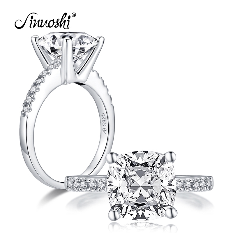 AINUOSHI Fashion 925 Sterling Silver 3.25 Carat Cushion Cut Engagement Ring Simulated Diamond Wedding Silver Ring Jewelry Gifts Y200106, Slivery;golden
AINUOSHI Fashion 925 Sterling Silver 3.25 Carat Cushion Cut Engagement Ring Simulated Diamond Wedding Silver Ring Jewelry Gifts Y200106, Slivery;golden