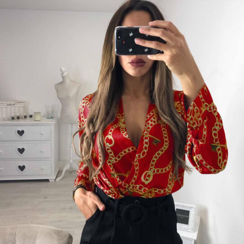 2021S new fashion women password chain printed vintage blouse shirts female vogue high street criss-cross v neck blouses tops shirt, Red
2021S new fashion women password chain printed vintage blouse shirts female vogue high street criss-cross v neck blouses tops shirt, Red