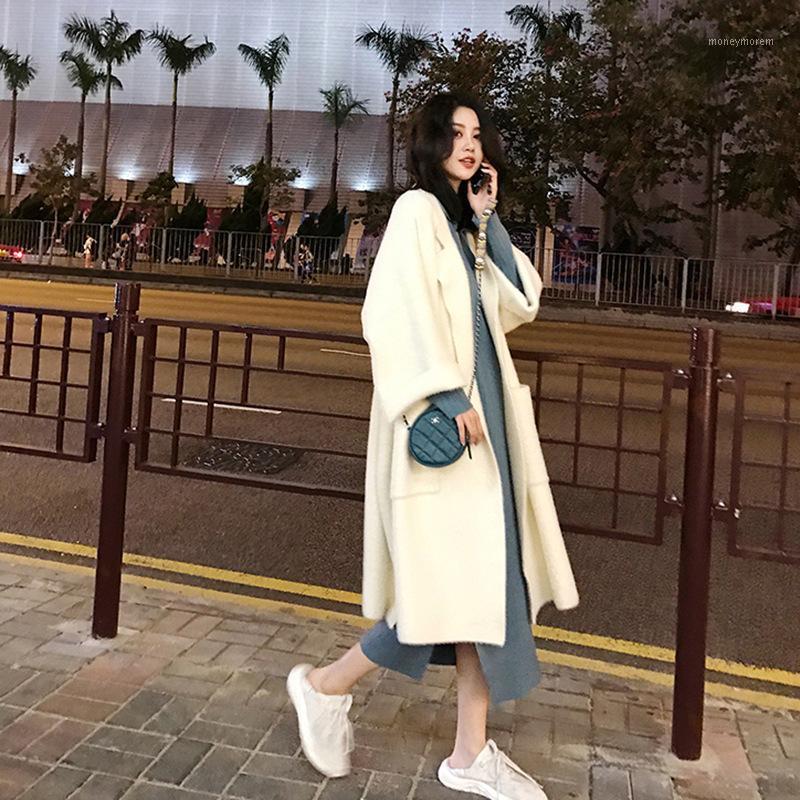 Winter Elegant Slouchy Loose Woolen Knitted cardigan bigsized Extra Soft Sweater Long Overcoat Female high-Quality1, Creamy-white 
Winter Elegant Slouchy Loose Woolen Knitted cardigan bigsized Extra Soft Sweater Long Overcoat Female high-Quality1, Creamy-white